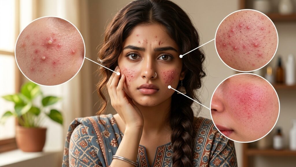 acne vs folliculitis vs rosacea
